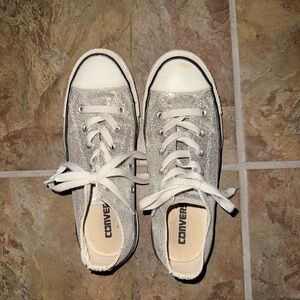 Converse Silver Glitter Sneakers